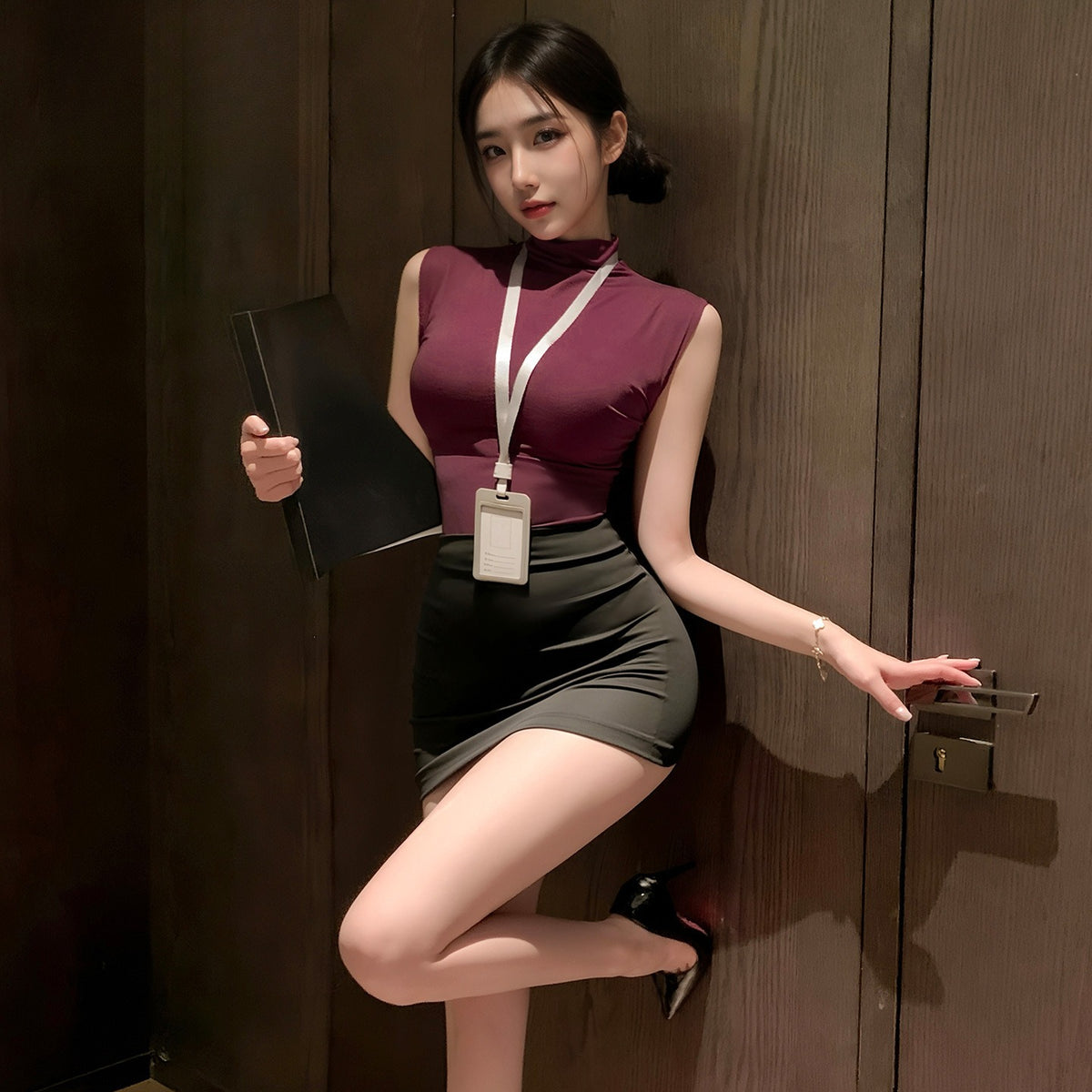 情秘演绎 禁欲系OL秘书套装可撕露胸分体制服