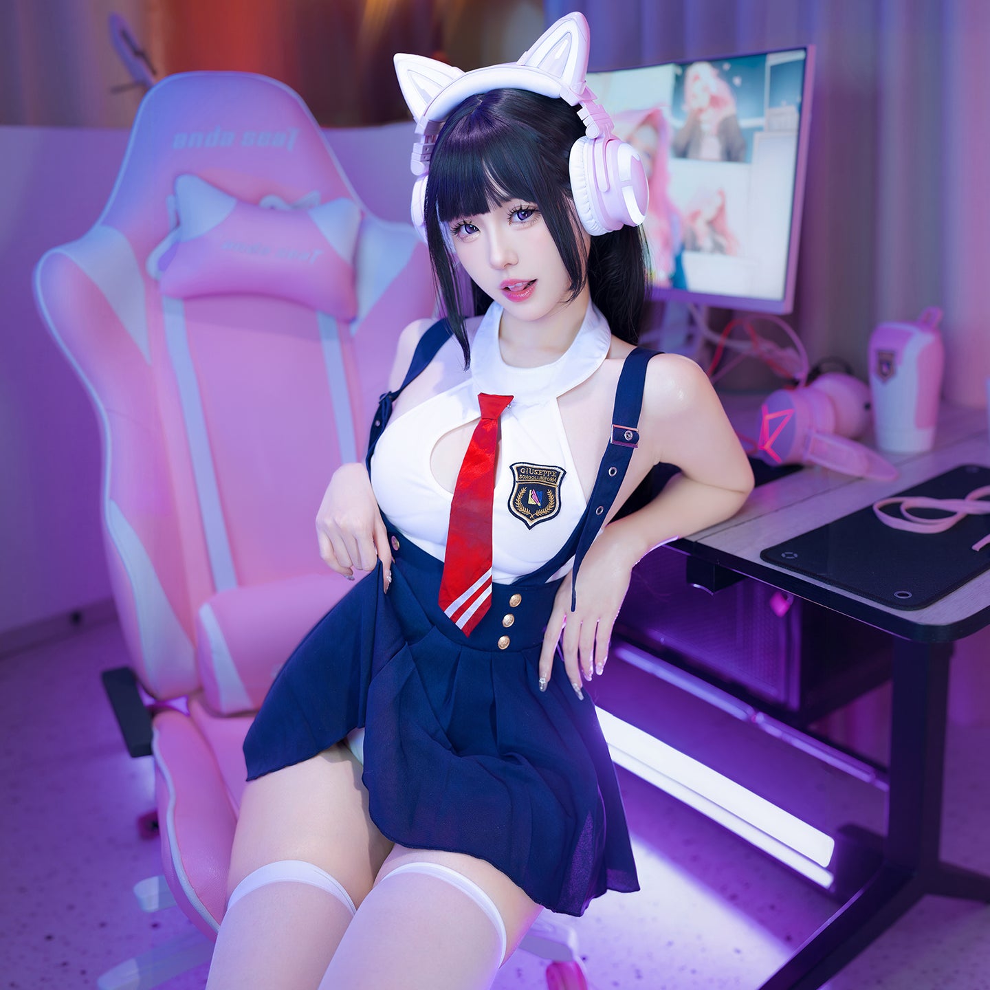 JK女主播 两穿免脱jk制服扮演套装.