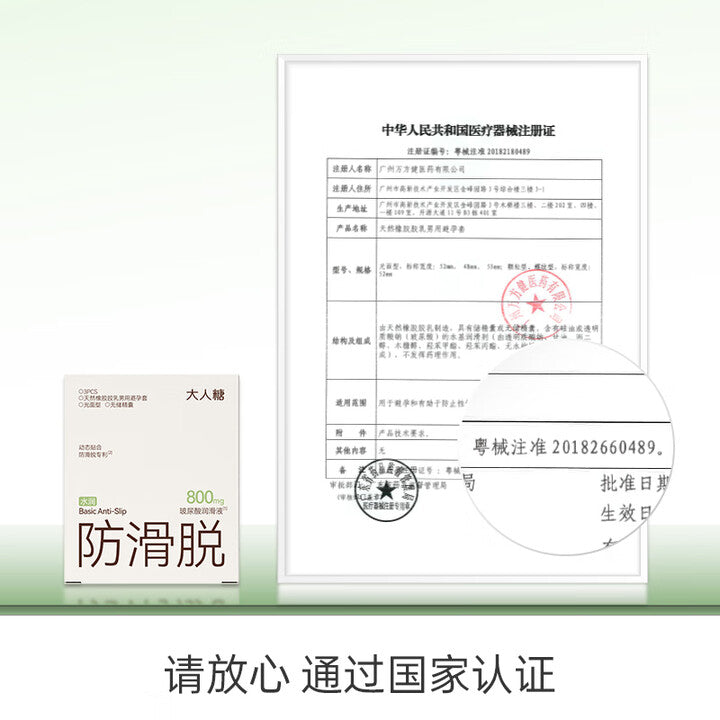 大人糖[防滑脱]800mg玻尿酸水润超薄安全套 - 12只