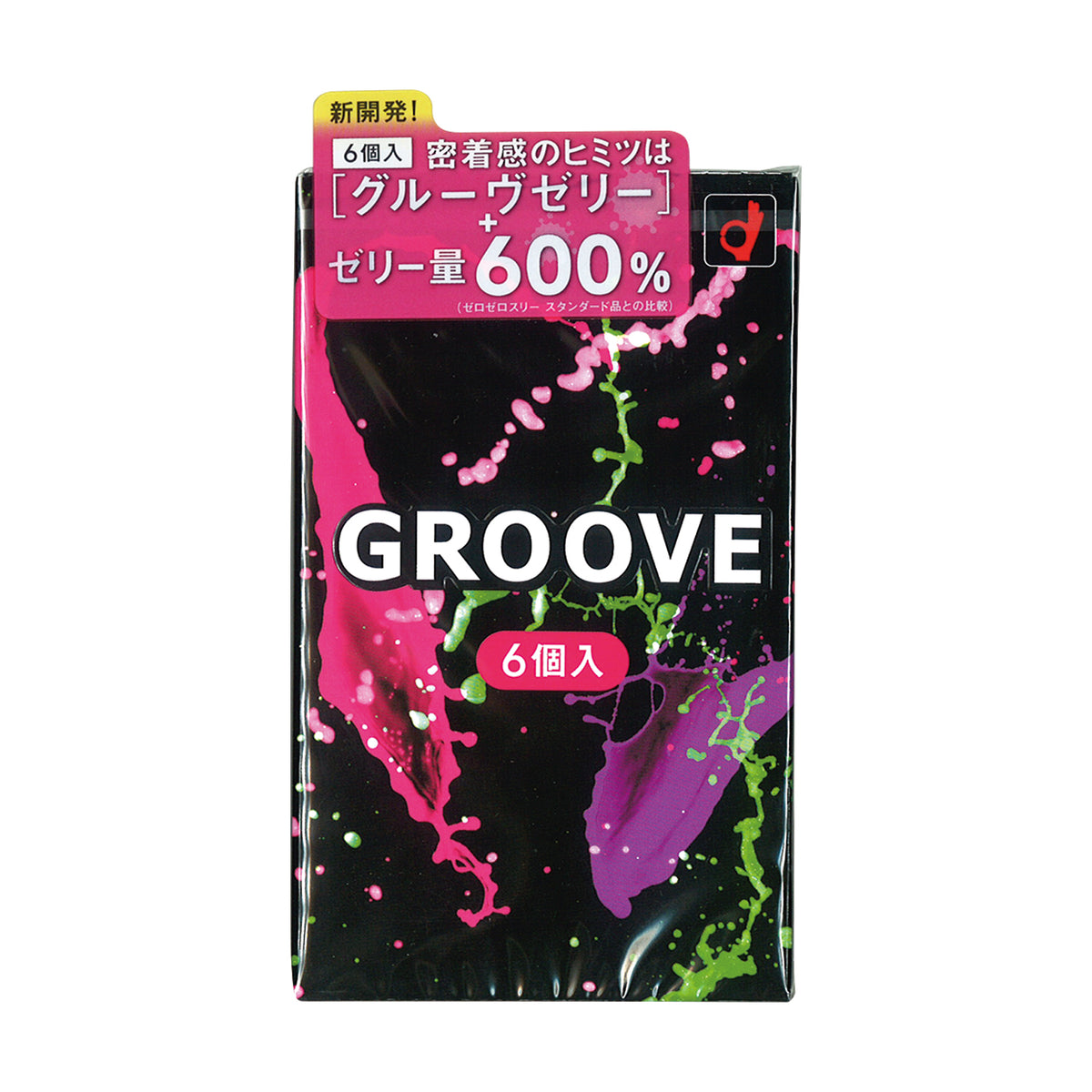 日本冈本Okamoto Groove 高贴合双面润滑避孕套 6只装｜高黏度内侧贴合润滑 外侧顺滑润滑