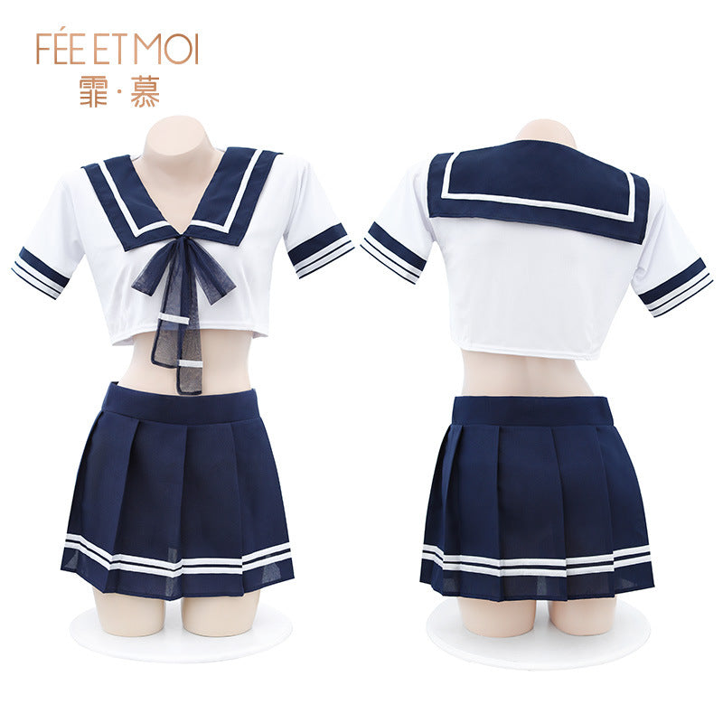 校园恋爱 清纯露腰学生制服
