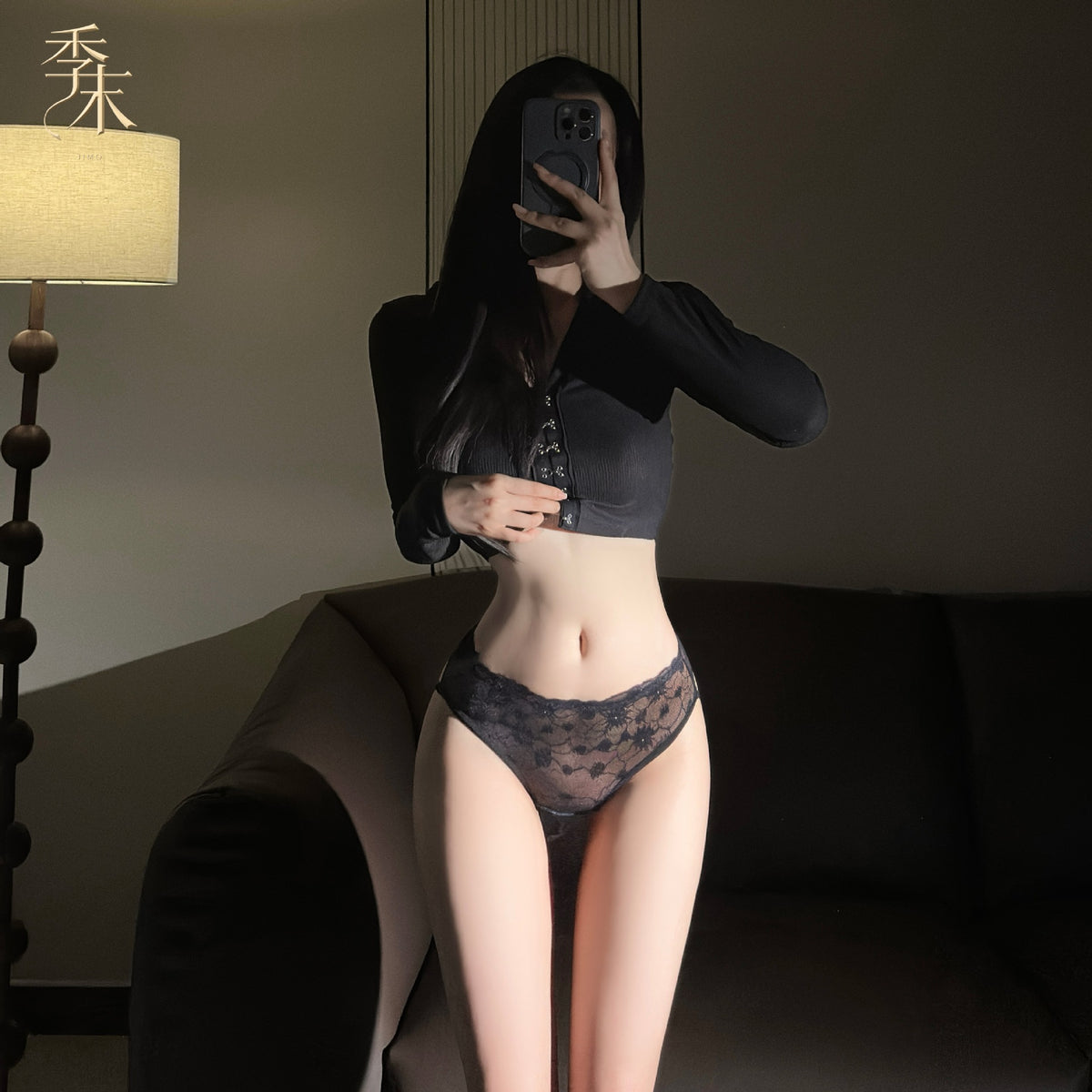 禁忌之夜 铃铛诱惑纯欲蕾丝女开档内裤.