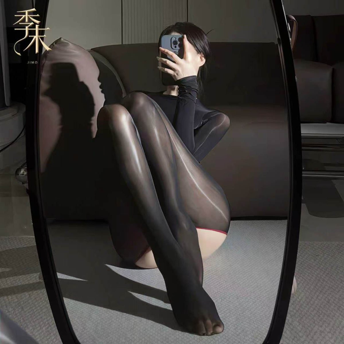 你的礼物 蝴蝶开档高光镂空油亮3D马油透视丝袜.
