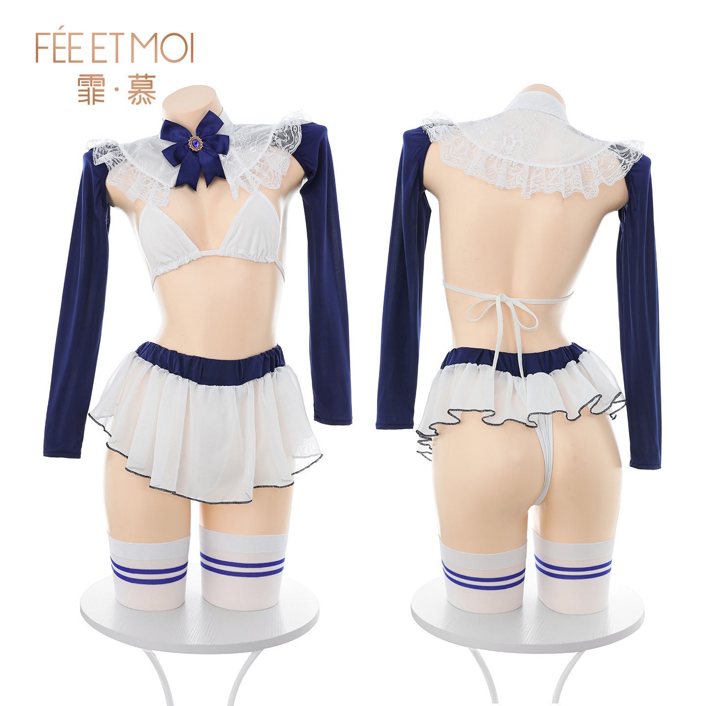 海风印记 甜美性感学院风制服套装.