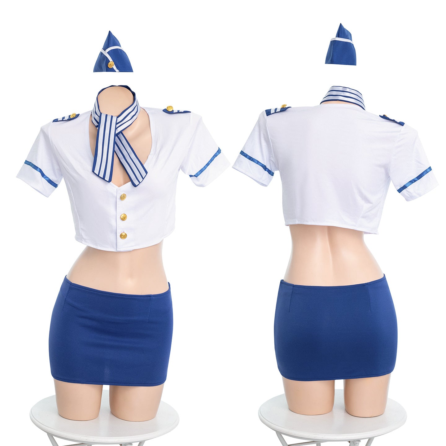 激情航班 性感知性深V露沟包臀短裙空姐制服.