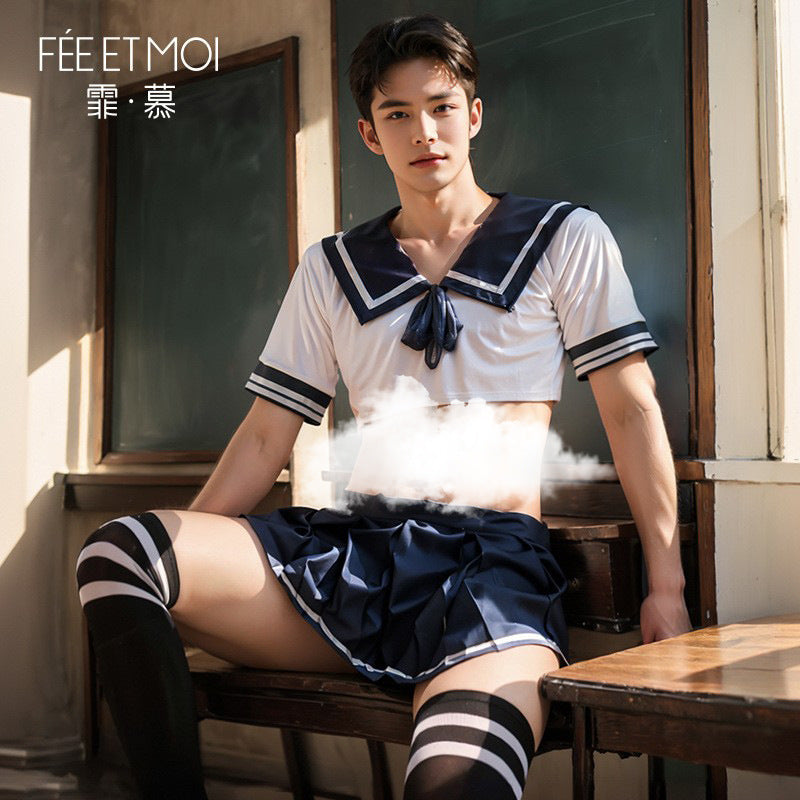 性感纯欲男士角色扮演男仆佣制服套装情趣内衣透视诱惑