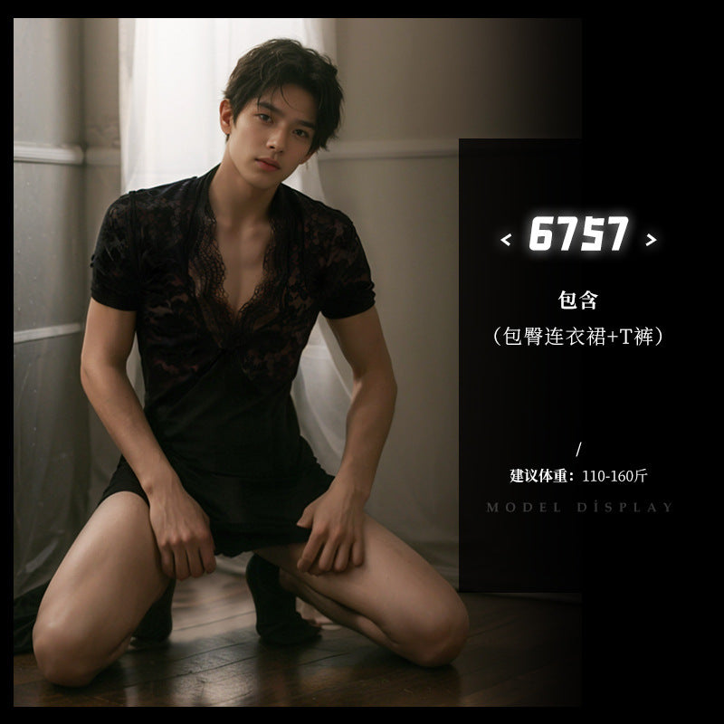 性感纯欲男士角色扮演男仆佣制服套装情趣内衣透视诱惑
