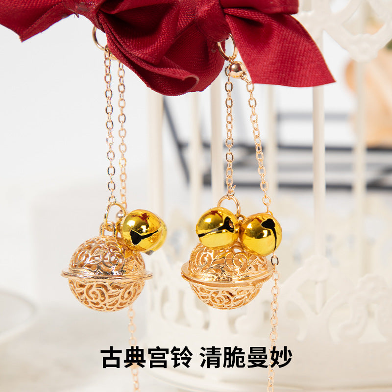 蝴蝶结宫铃调教惩罚铃铛乳夹