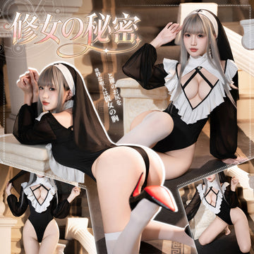 禁忌之恋 深V修女连体衣性感露臀开裆免脱制服