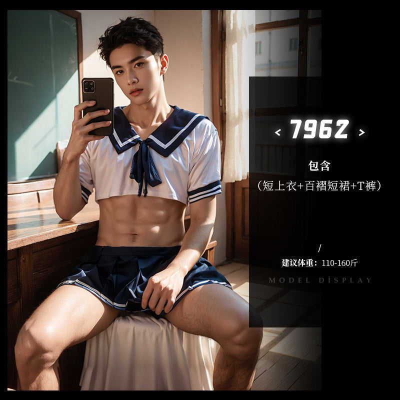 性感纯欲男士角色扮演男仆佣制服套装情趣内衣透视诱惑