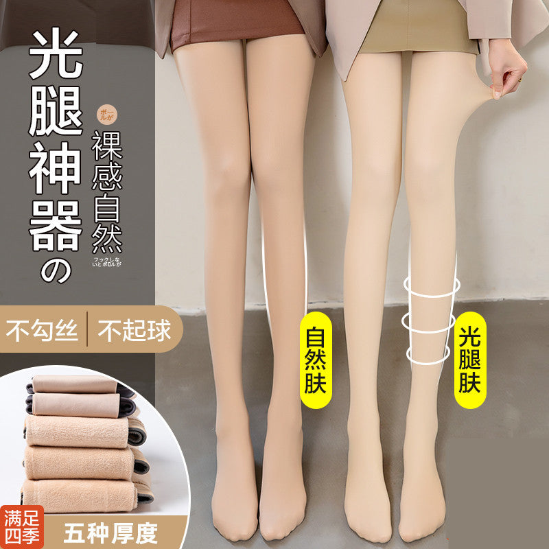 秋冬款天鹅绒光腿神器加厚黑色打底裤光腿神器