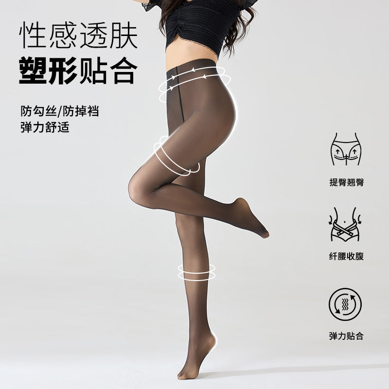 光腿神器假透肉黑透肤打底裤丝袜外穿加绒加厚不掉裆