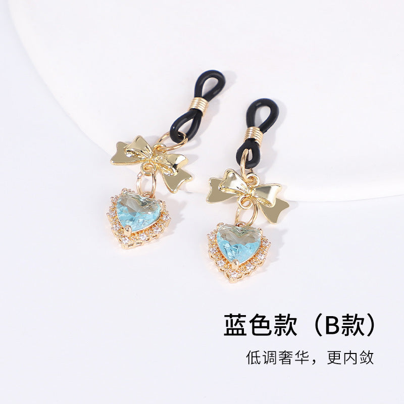 SM蝴蝶结爱心宝石乳夹
