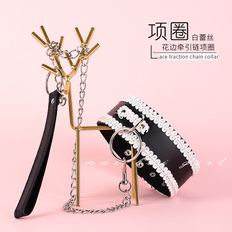 SM蕾丝牵引束缚三件套