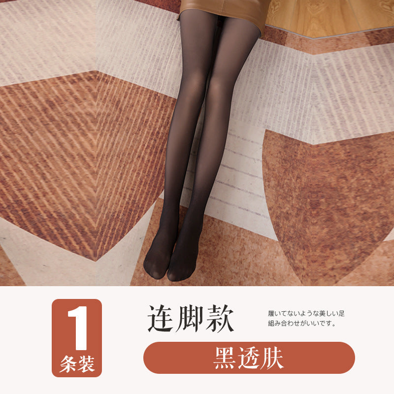 空姐灰连裤袜黑色春秋一体假透肉性感肤色光腿神器