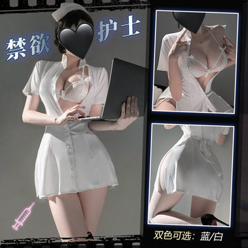夜勤护士 禁欲护士绑带收腰连衣裙制服