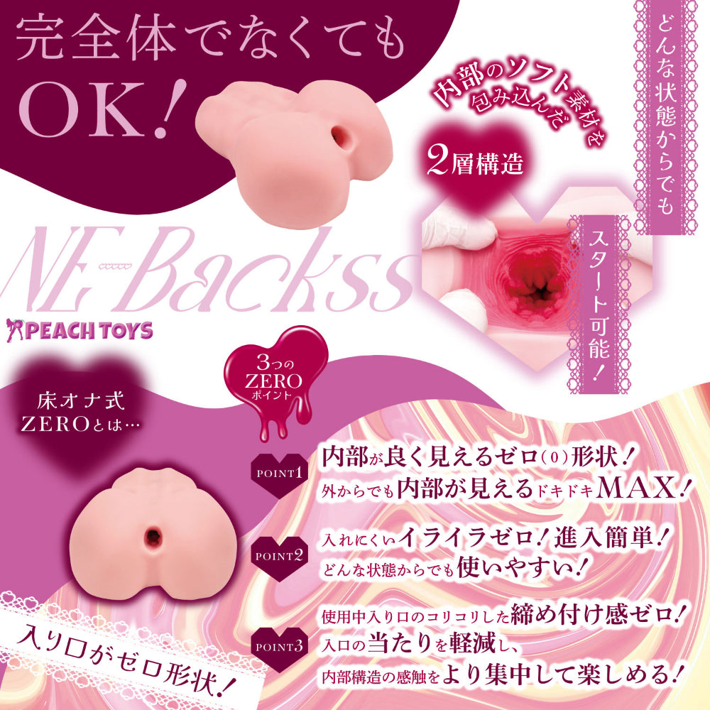 日本PEACH TOYS ZERO NE-Backss 寝后背位床式飞机杯 - 2款可选