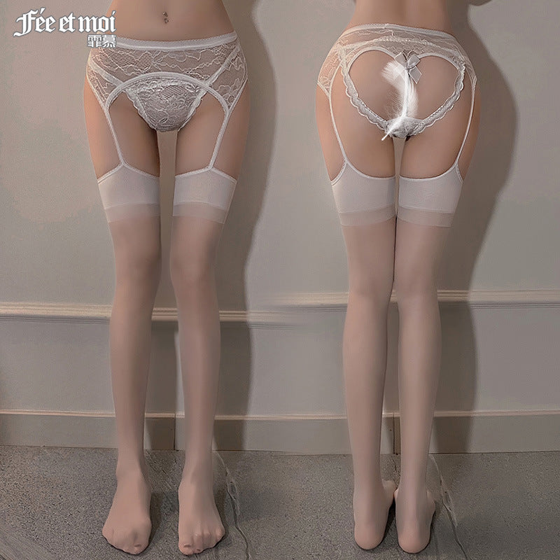 轻奢花漾蕾丝一体吊带丝袜