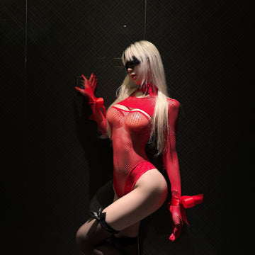 暗流涌动 渔网连体衣火辣免脱诱惑缕空立领网衣