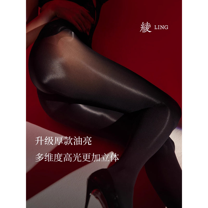 「绫」「轻绒™」100D显瘦无缝厚款黑丝打底连裤袜女秋冬款