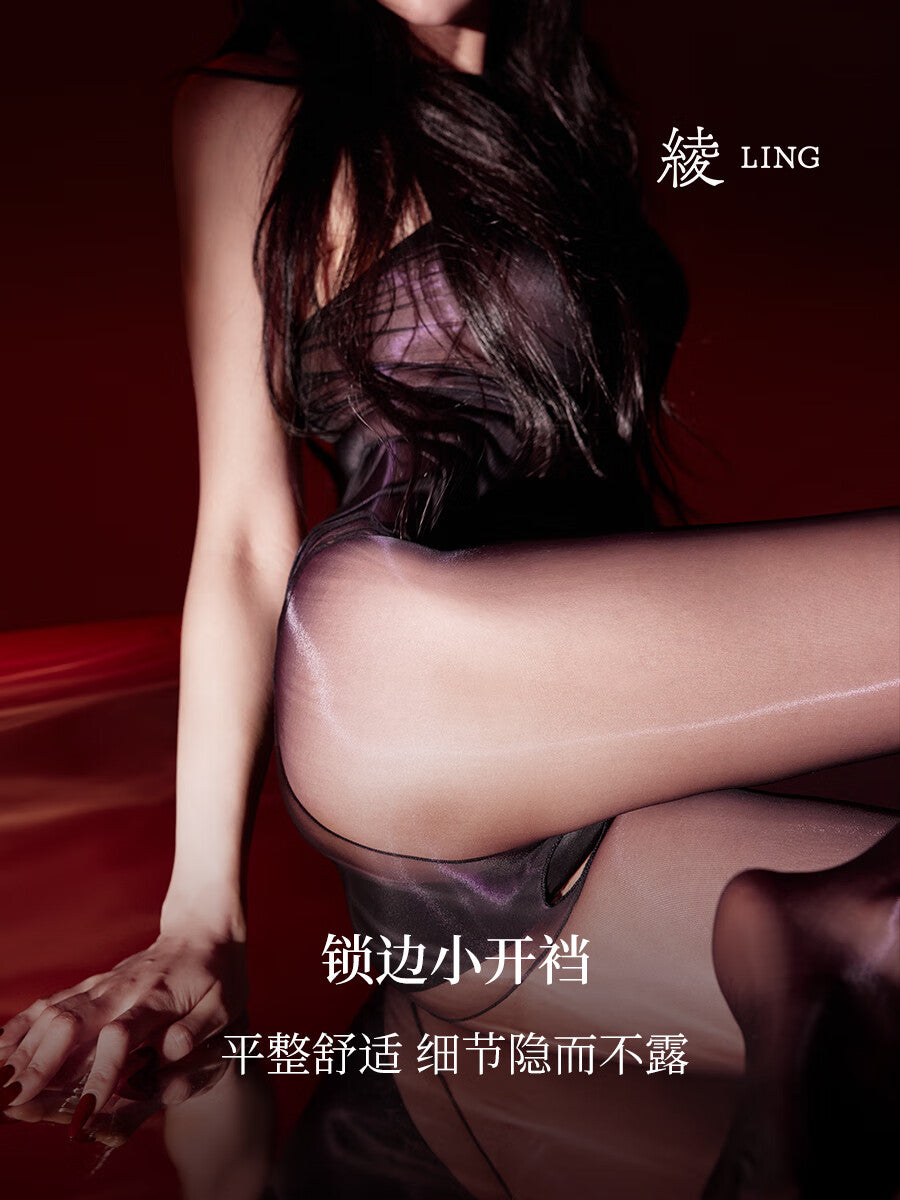 「绫」新品「潮汐」3D薄款性感丝滑裸感诱惑小开裆炫彩连体丝袜.