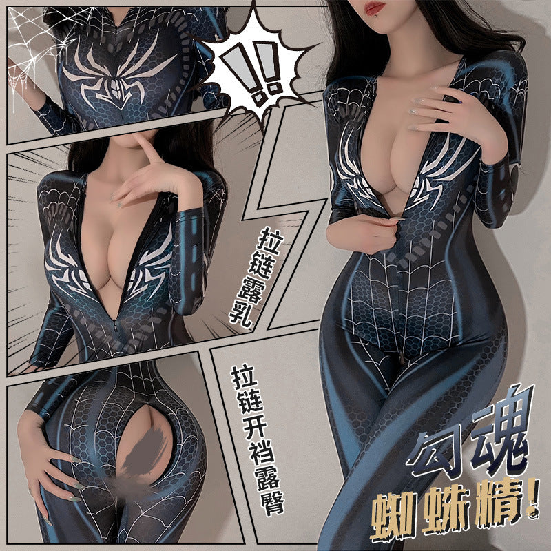 蜘蛛女COS双开拉链开档紧身连体衣-9Rabbit北美情趣用品