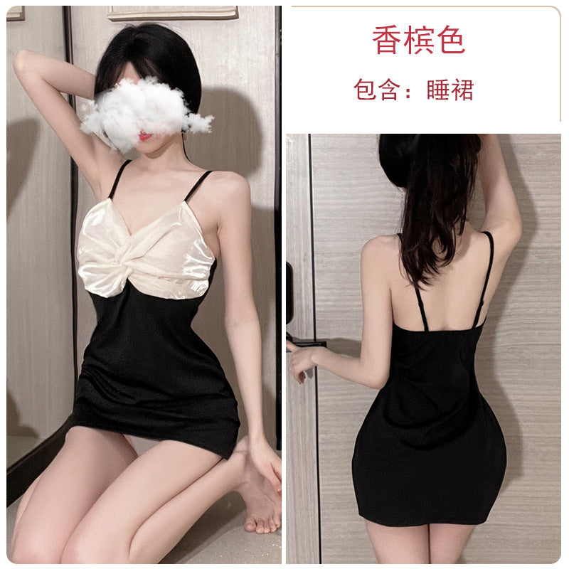 褶皱网纱舒适吊带睡裙-9Rabbit北美情趣用品