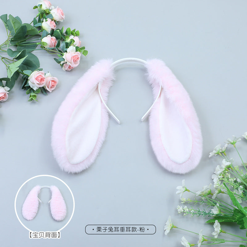 趴垂耳兔子cosplay发饰.