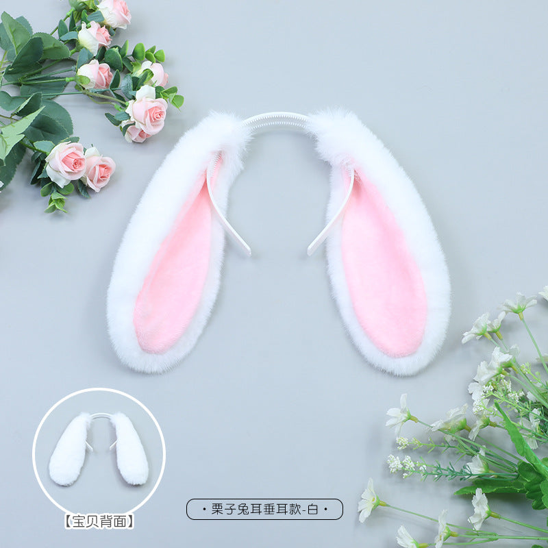 趴垂耳兔子cosplay发饰.
