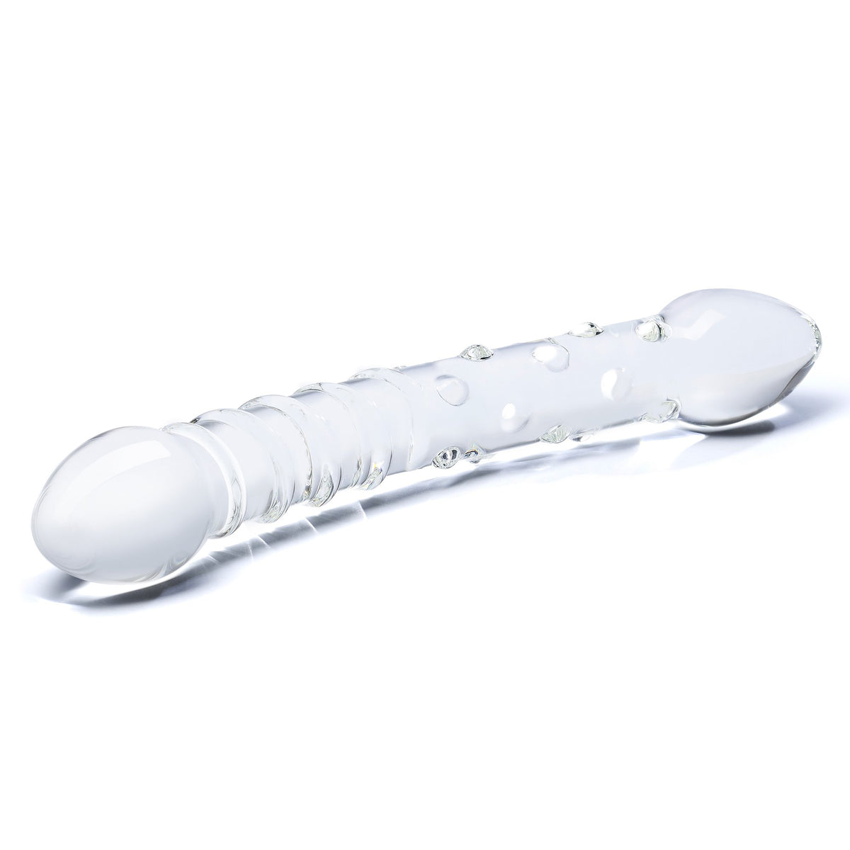 Double Trouble凸点螺纹玻璃阳具-9Rabbit北美情趣用品